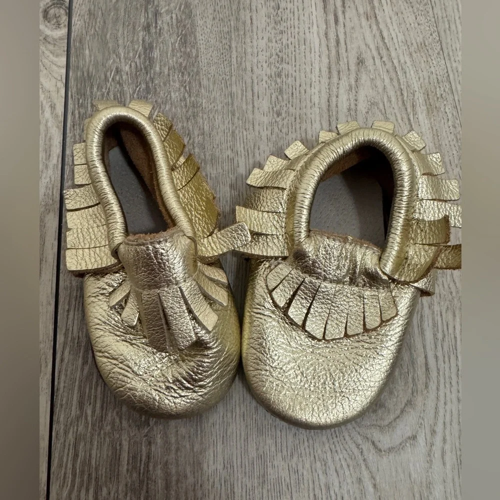 Gold Baby Moccasins